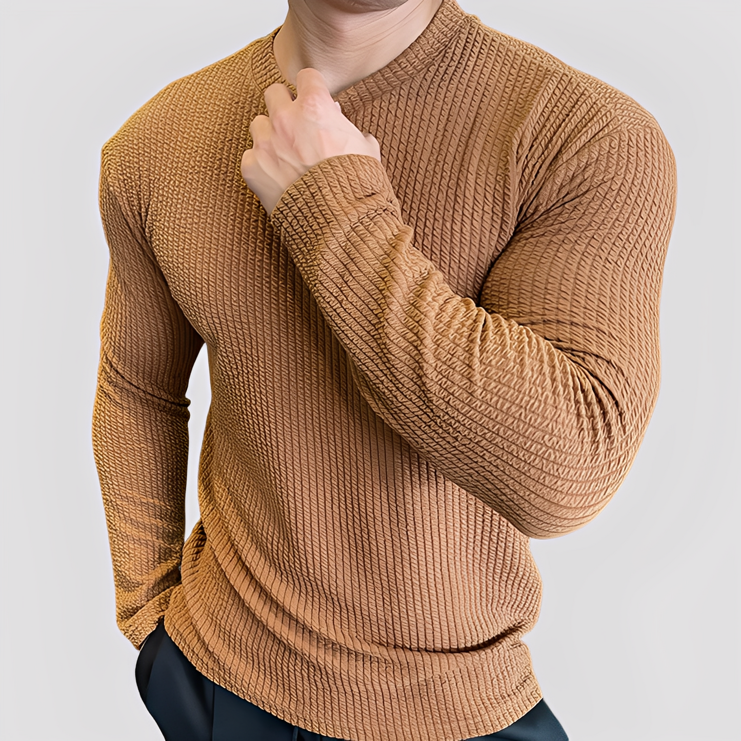 Albert - Herrenpullover im angenehmen Rippstrickstil