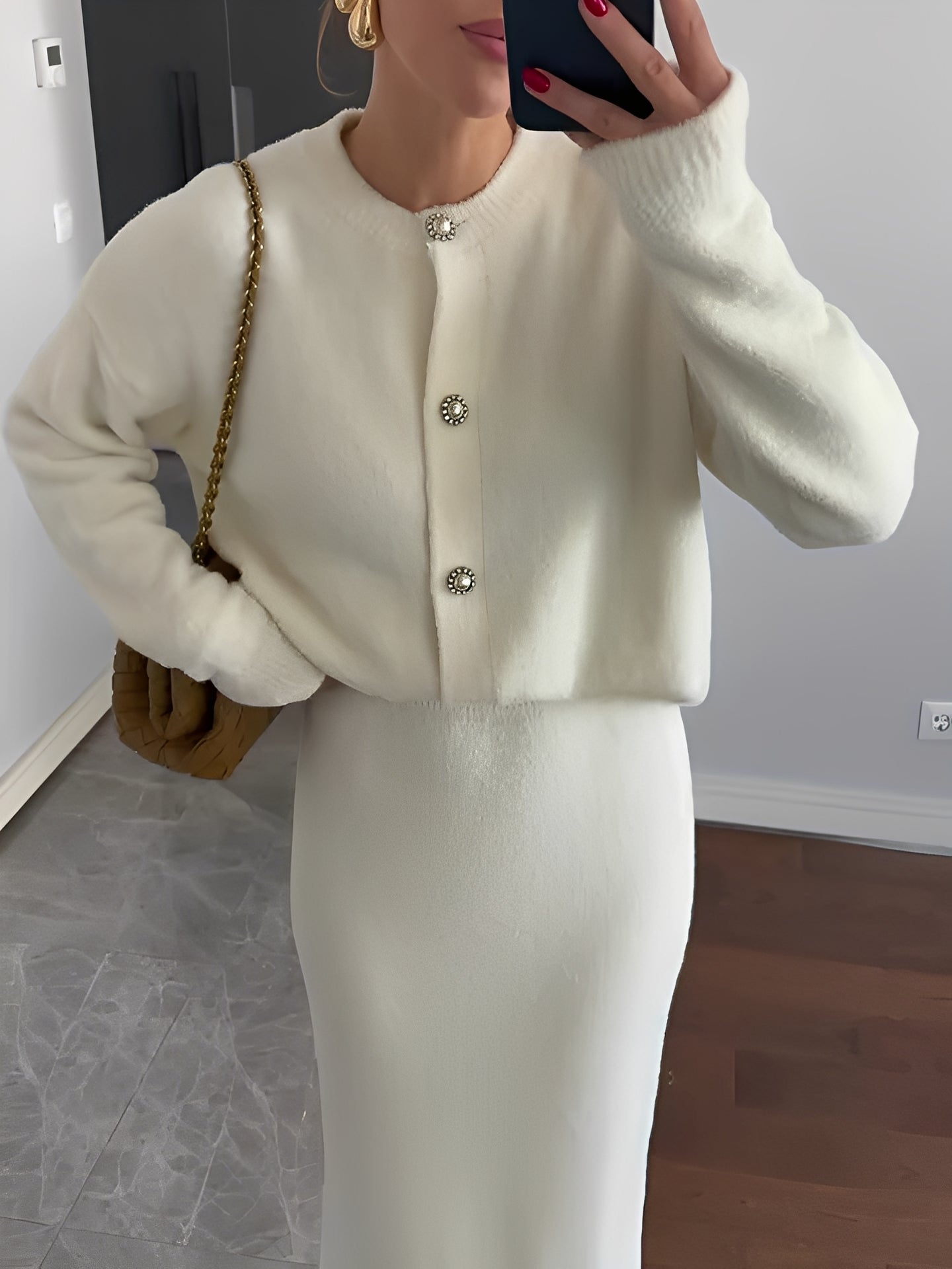 Cecilia - Schickes Set aus Strickjacke und Rock für Frauen