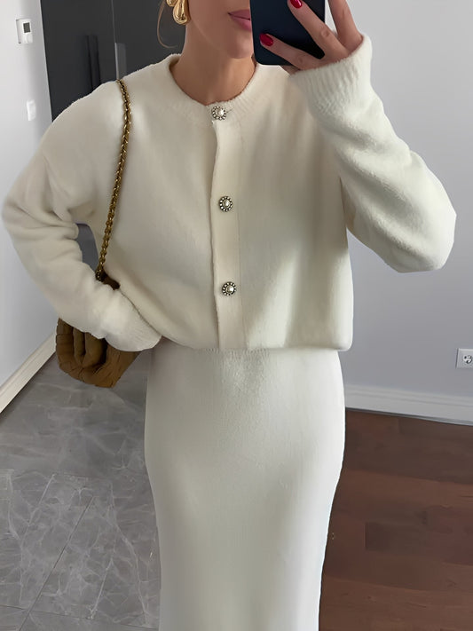 Cecilia - Schickes Set aus Strickjacke und Rock für Frauen