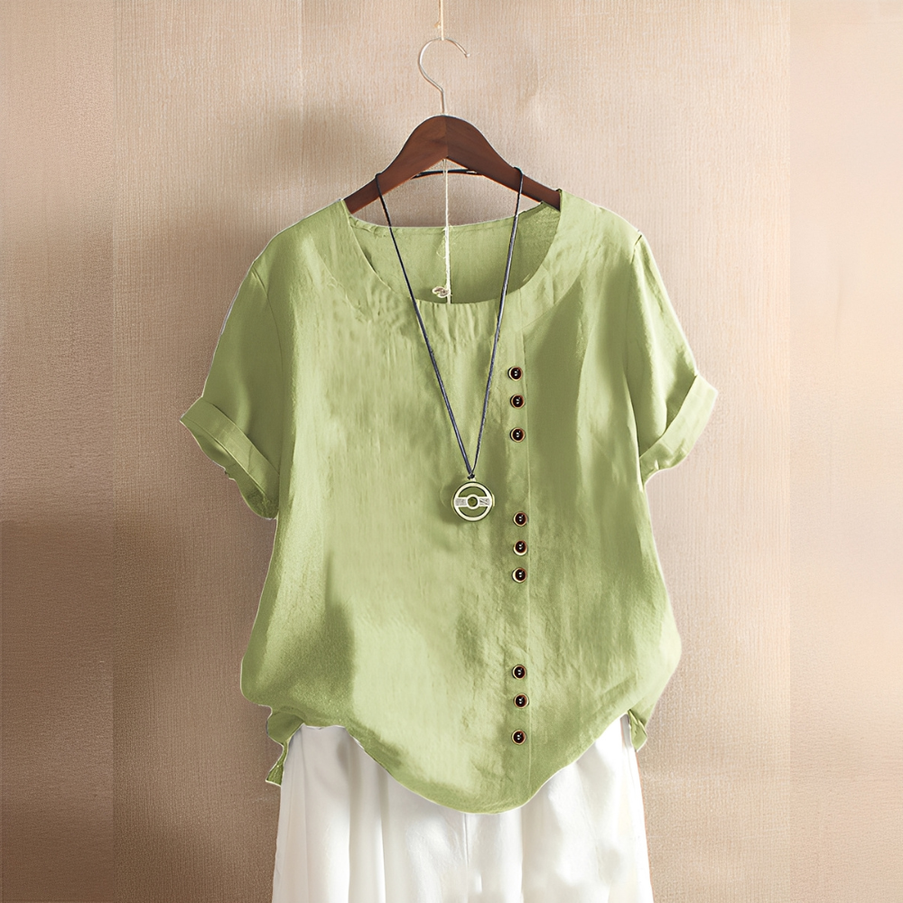 Corrine - Traditionelle, locker sitzende Damen-Leinenbluse