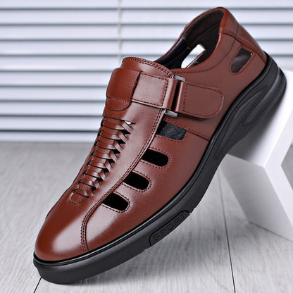 Nelson - Trendige Ledersandalen für Herren mit Lochdesign