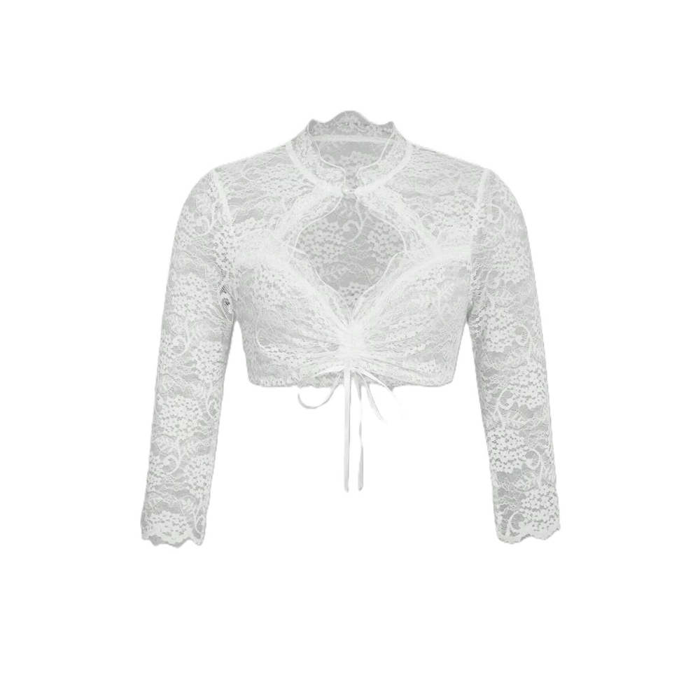 Berenice - Kurze Oktoberfest-Spitzenbluse für Damen