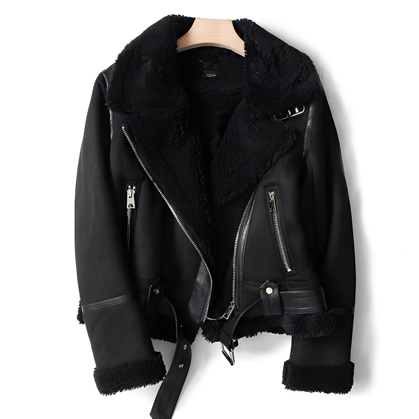 Marianne - Stylische Damen-Wildlederjacke mit Gürtel