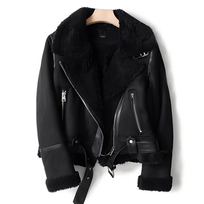 Marianne - Stylische Damen-Wildlederjacke mit Gürtel