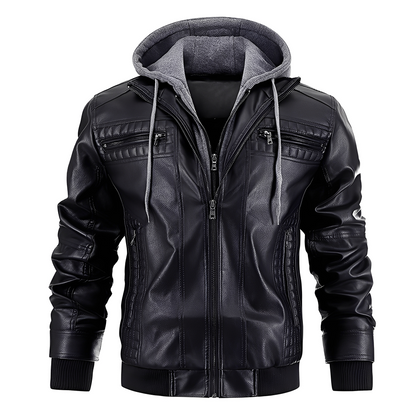 Everard - Klassische Männer-Motorradjacke mit Kapuze