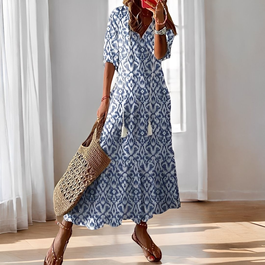 Alica - Luftiges Damenkleid mit V-Ausschnitt