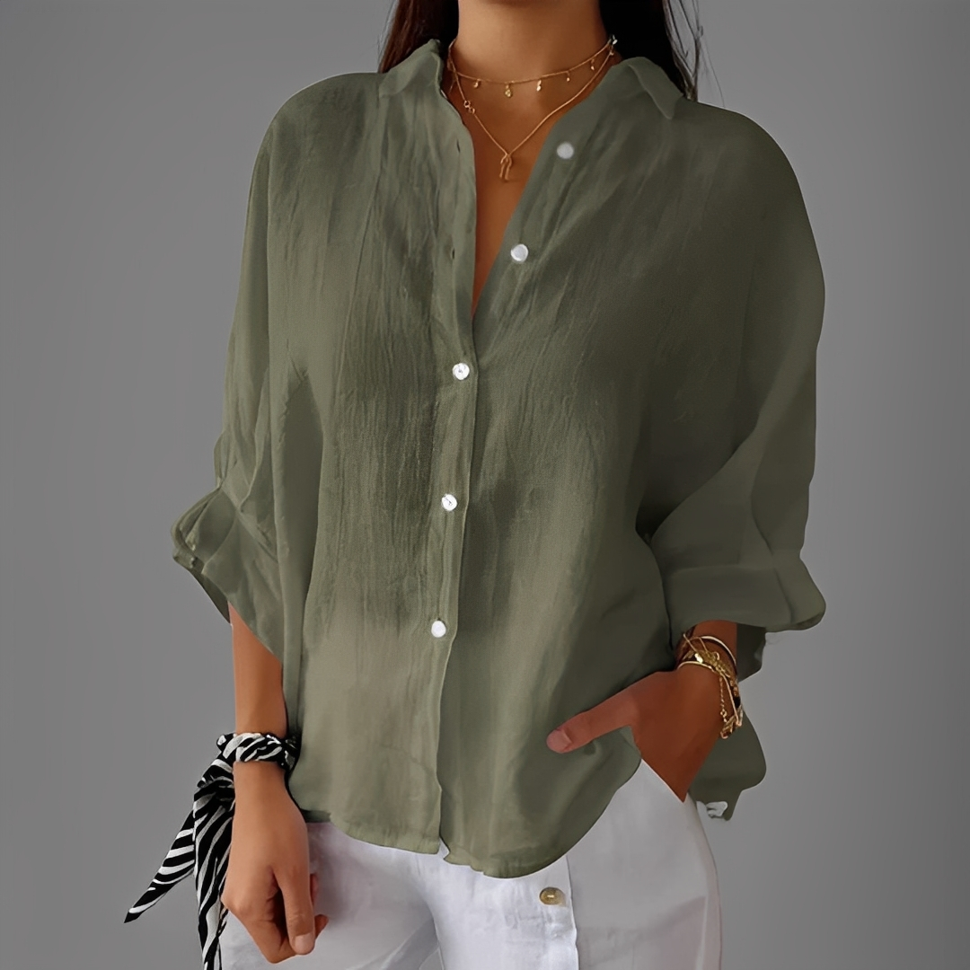 Antoinete - Elegante Damenbluse mit langen Ärmeln