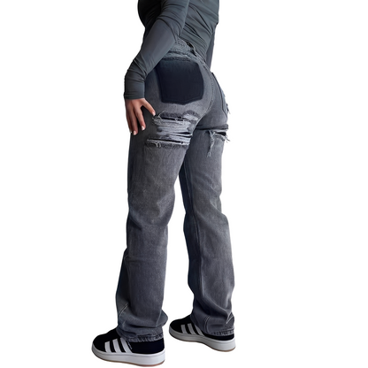 Lillian - Bequeme hoch taillierte Damenjeans mit Rissen