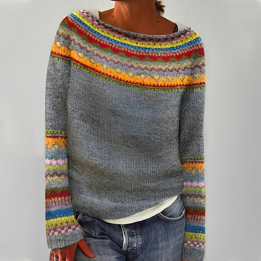 Stéphanie - Stilvoller Pullover mit Mustern für Damen