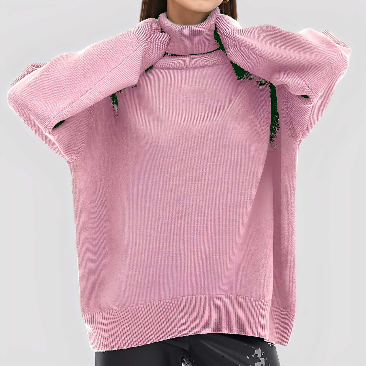 Nylah - Schlichter, übergroßer Damen-Rollkragenpullover