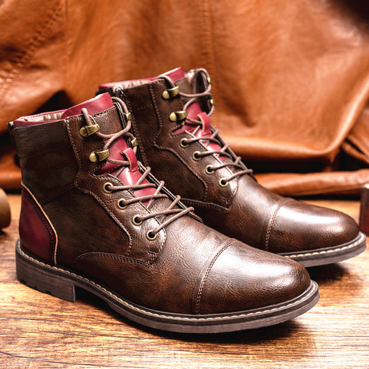 Louis - Herrenschuhe aus Leder im Vintage-Stil mit Reißverschluss