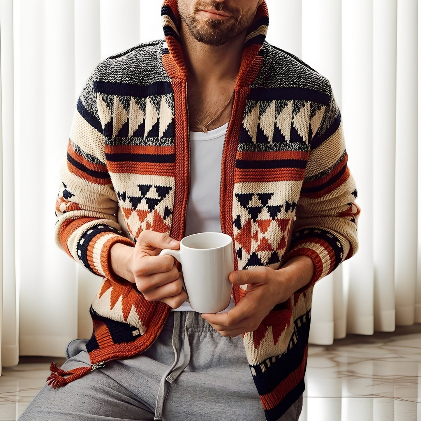 Alvin - Zeitgemäßer Herren-Cardigan mit Reverskragen