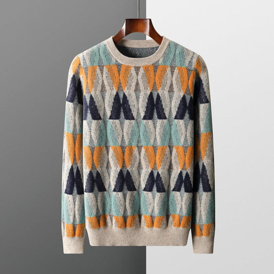 Hank - Stilvoller Pullover mit geometrischem Muster für Herren