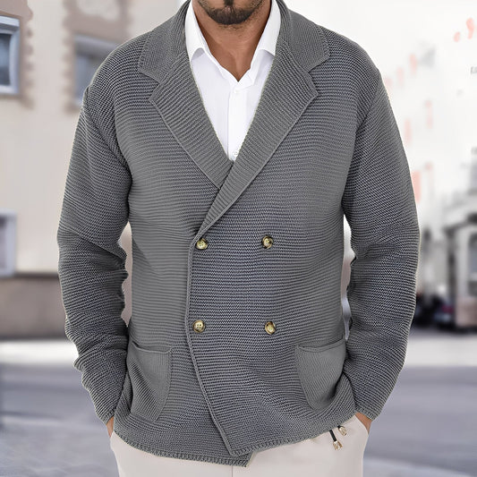 Alfred - Komfortable Herren-Strickjacke mit Doppelreiher