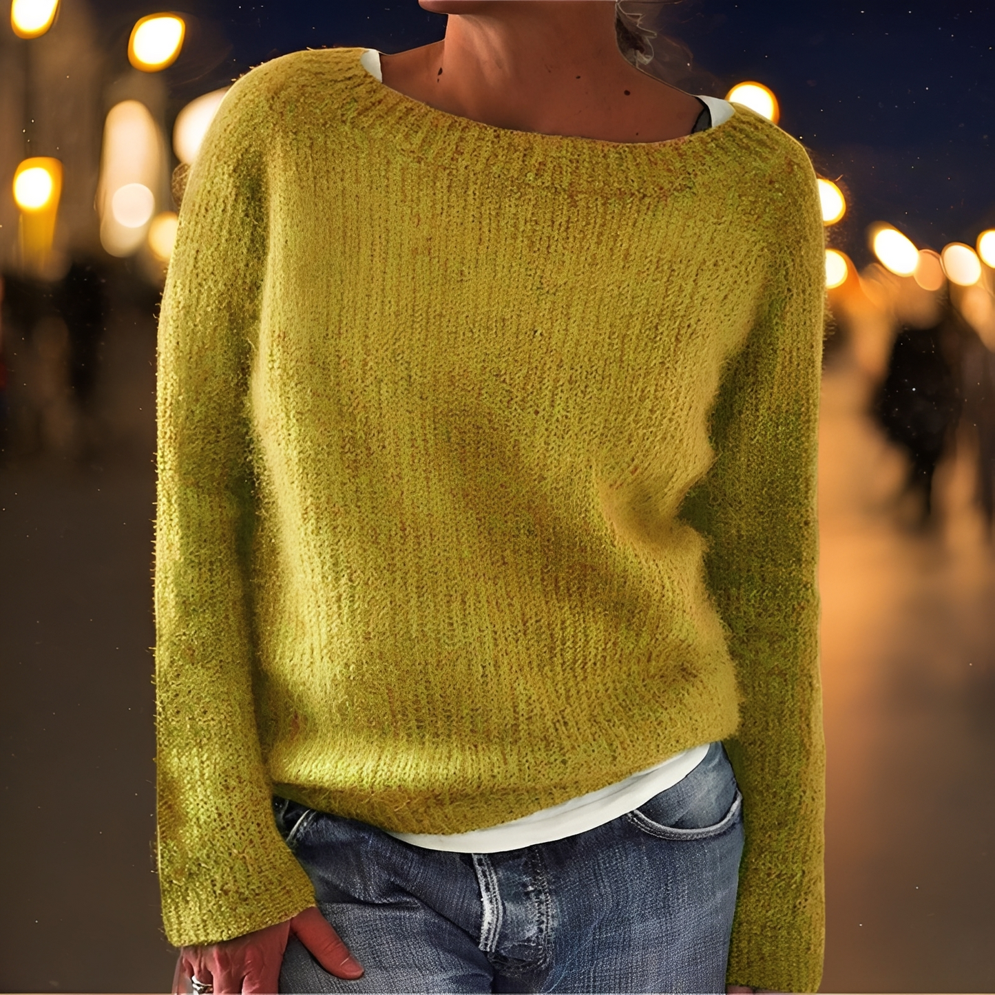 Abeeha - Bequemer Damenpullover in Tanne