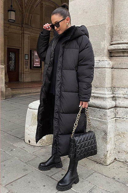 Khloe - Warmer, langer, gepolsterter Wintermantel für Frauen