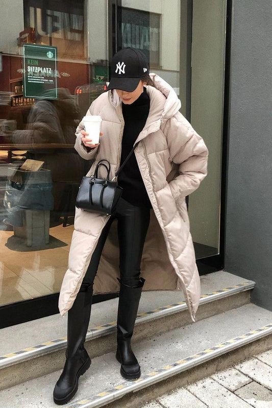 Khloe - Warmer, langer, gepolsterter Wintermantel für Frauen