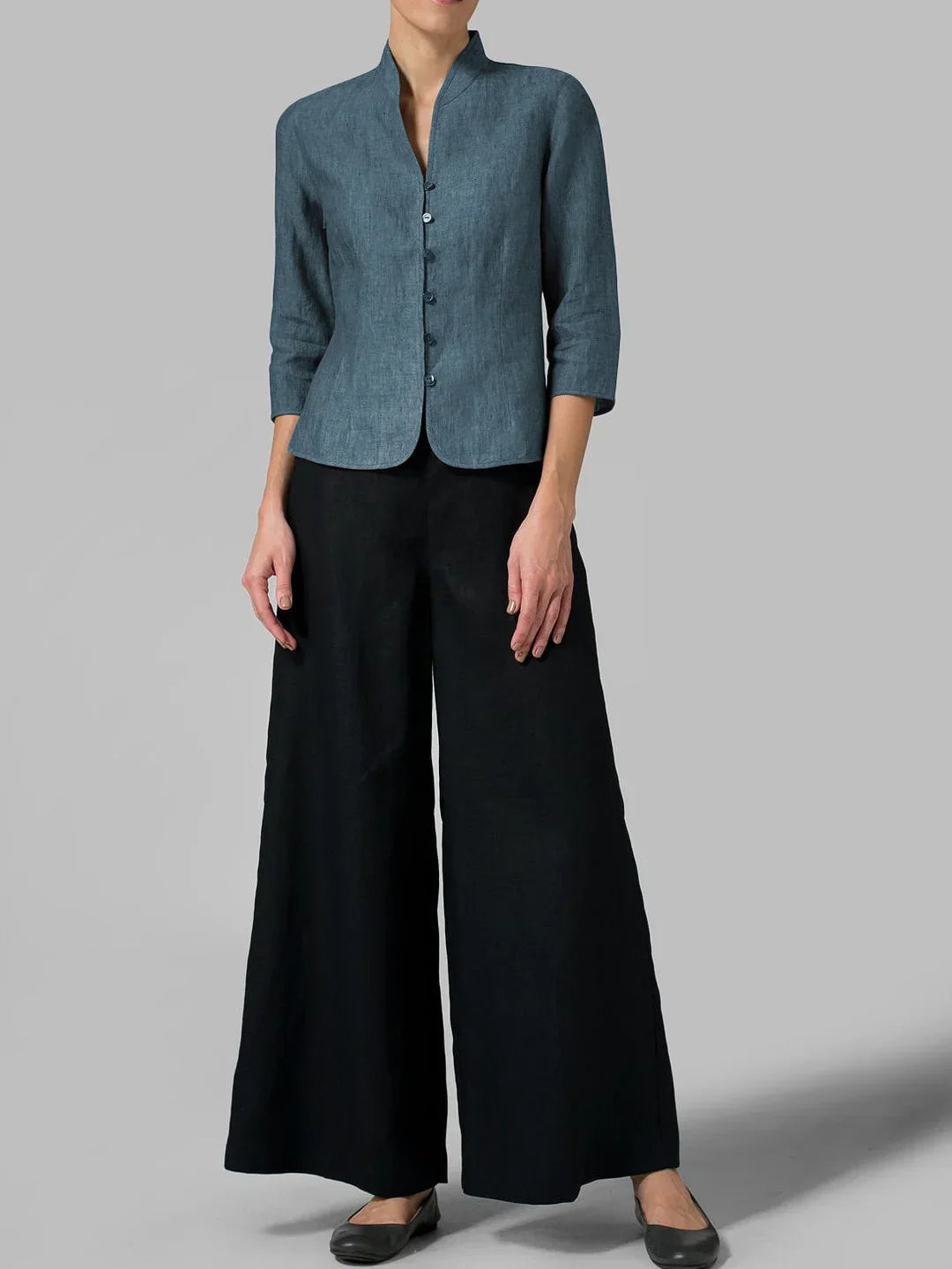 Brynna - Damenbluse erstklassiger Qualität mit Stehkragen