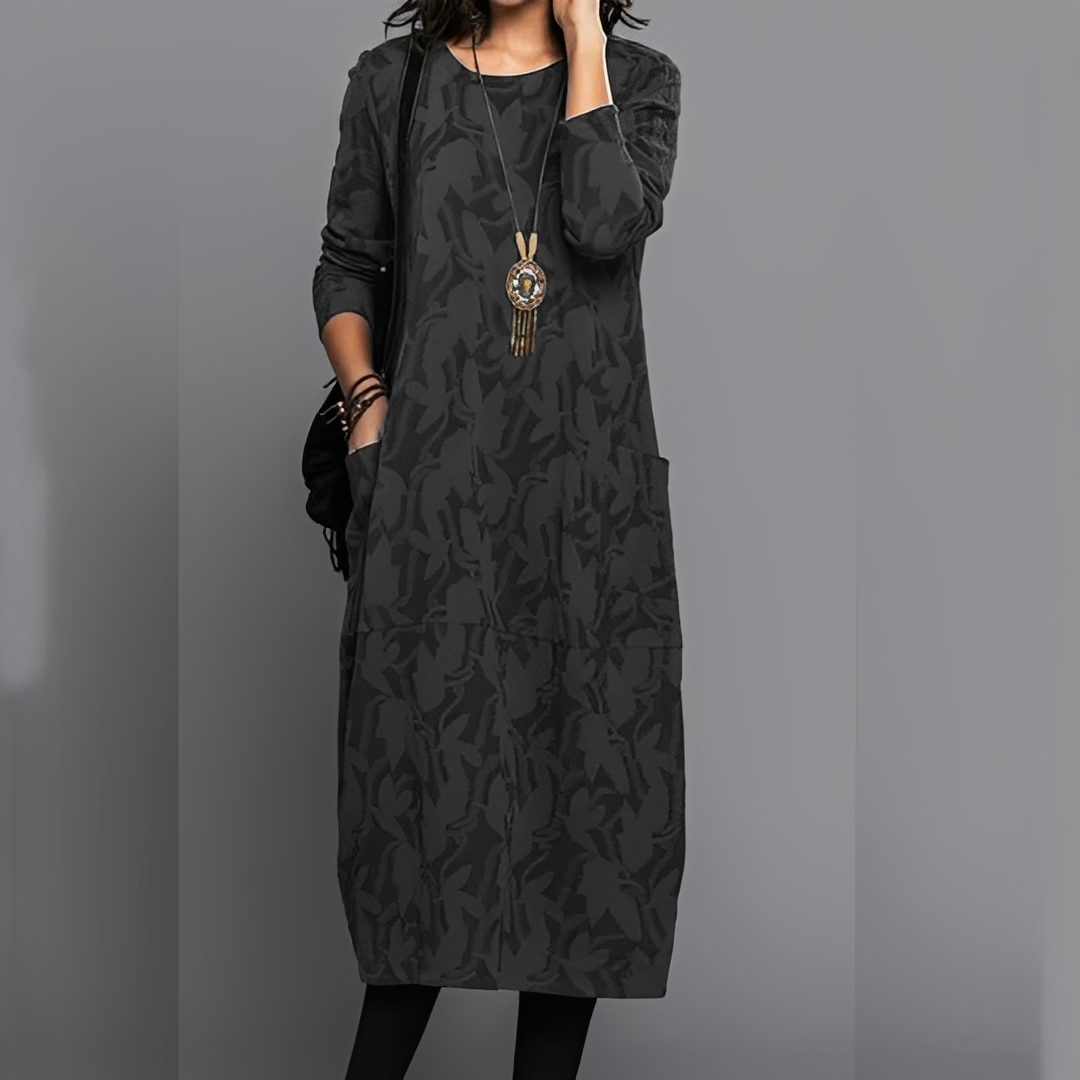 Sébastienne - Lockeres Winterkleid mit Rundhals für Damen