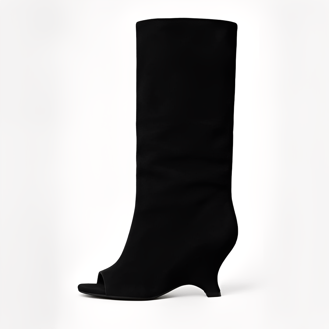 Aamina - Elegante hohe Stiefel mit offener Spitze für Damen