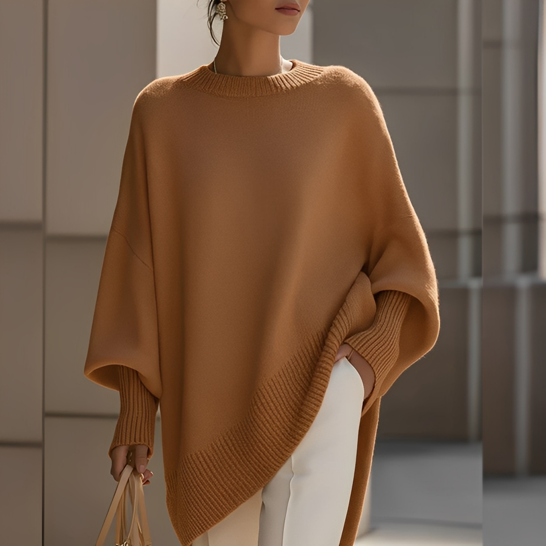Sylvianne - Damen Oversize-Pullover mit Rundhalsausschnitt