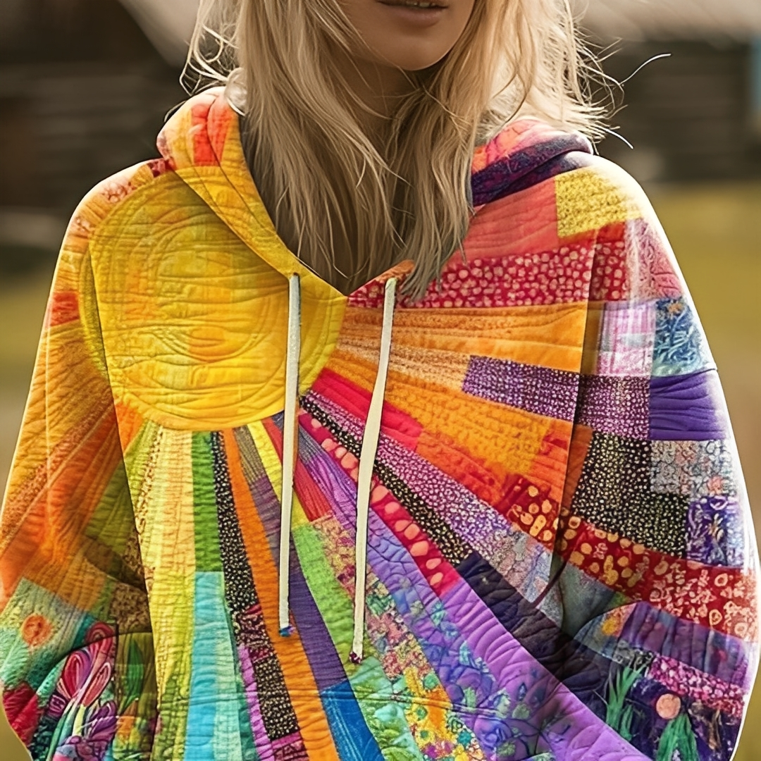 Anjannete - Farbig gestalteter Kapuzenpullover für Frauen