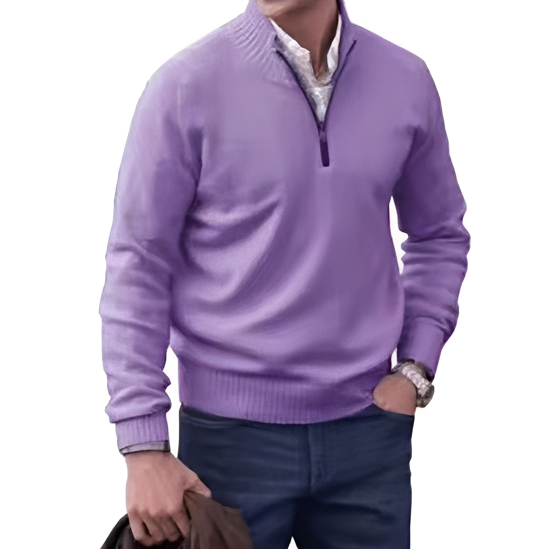 Matéo - Herren-Strickpullover mit halbem Reißverschluss