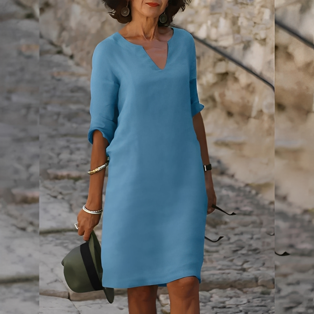 Guilaine - Elegantes Damenkleid mit V-Ausschnitt