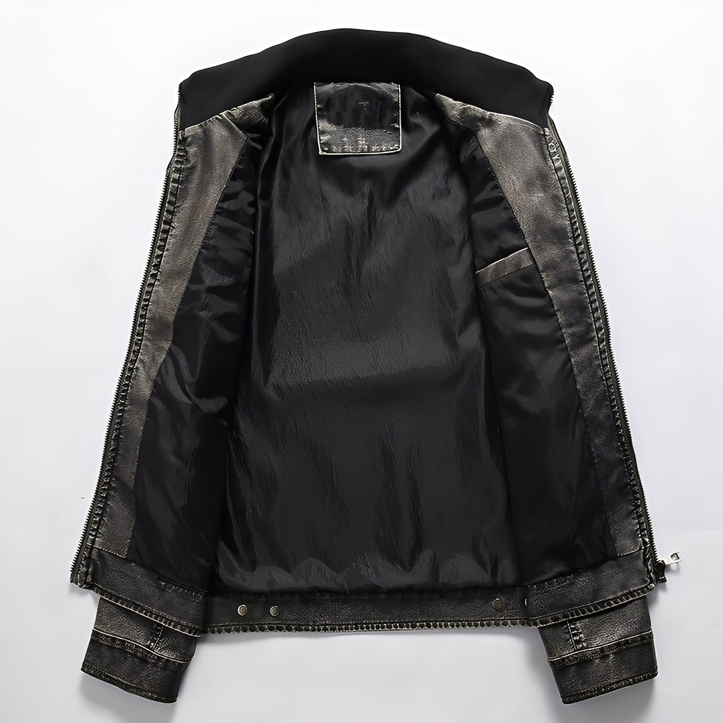 Kevin - Traditionelle Herrenlederjacke mit Taschen