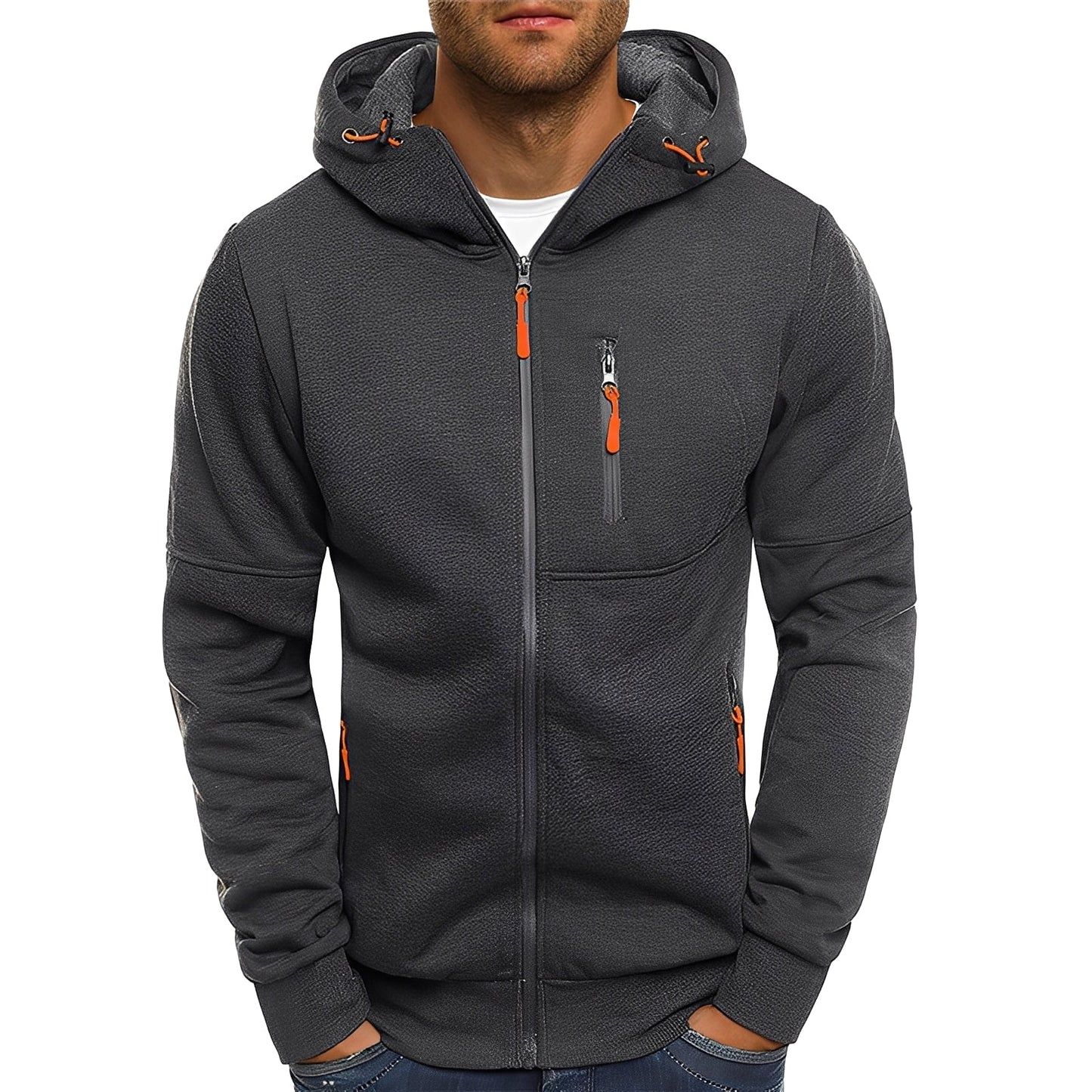 Allen - Moderne Herren-Kapuzen-Fleecejacke