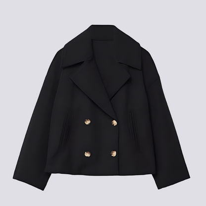 Bethney - Stilvolle kurze Wolljacke mit Reverskragen für Damen