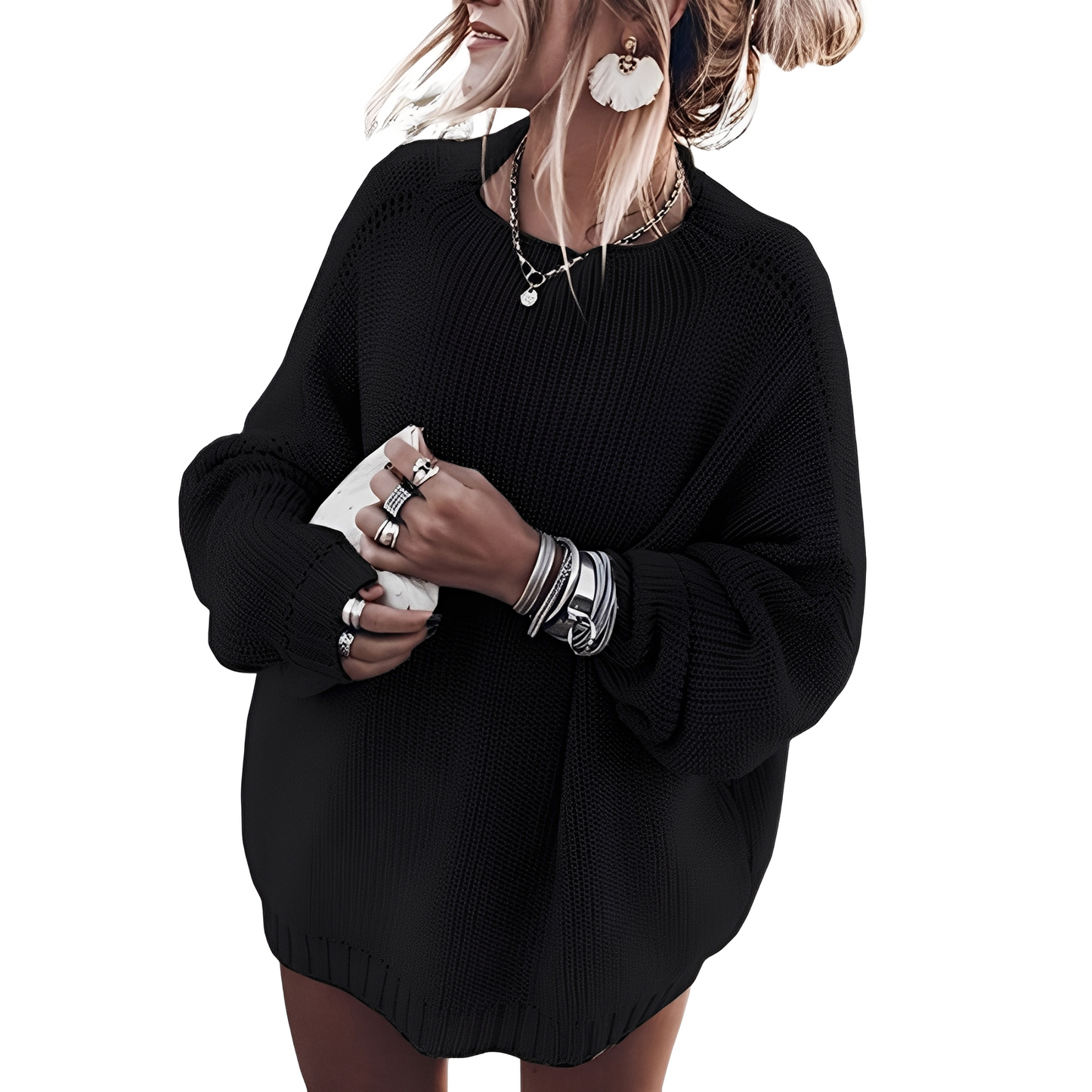 Gisselle - Damenpullover im lockeren Grobstrick-Stil