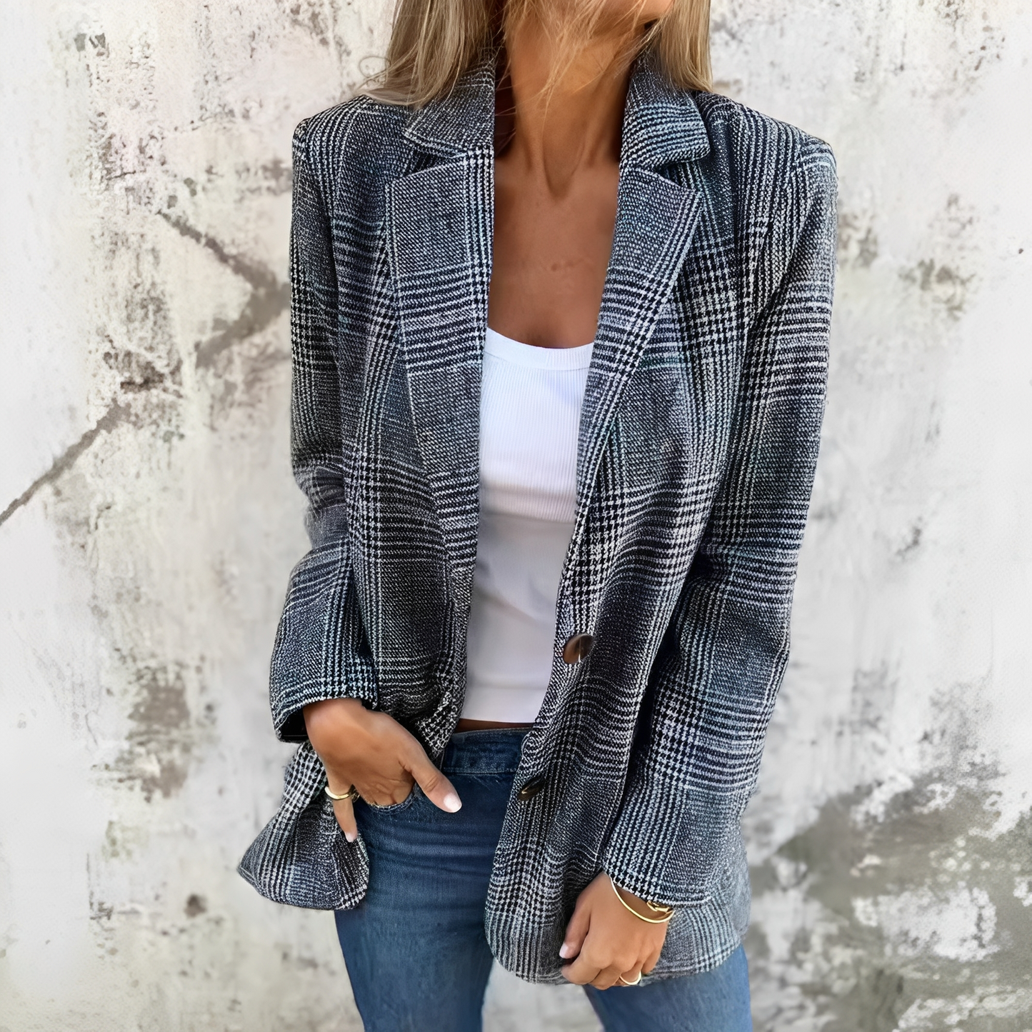 Ellen - Damenblazer mit Karomuster für formelle Anlässe