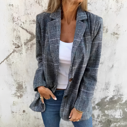 Ellen - Damenblazer mit Karomuster für formelle Anlässe