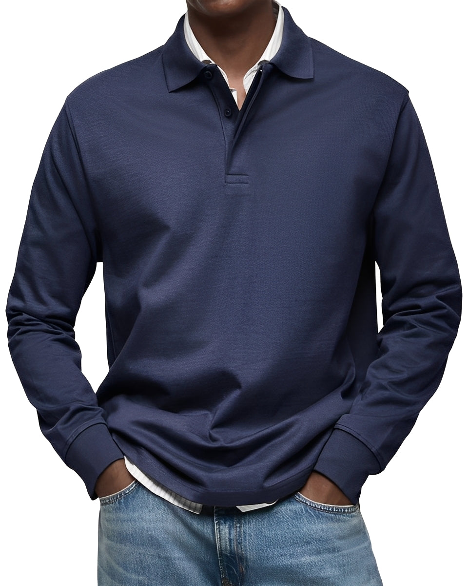 Rowan - Elegantes Langarm-Poloshirt für Herren