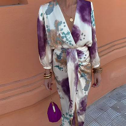 Éva - Stilvolles Damenkleid mit V-Ausschnitt