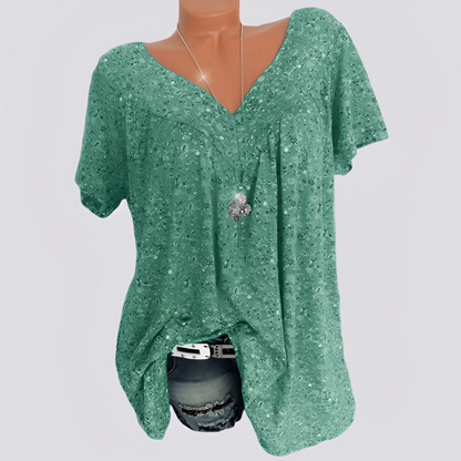 Claudia - Modische, locker geschnittene Bluse mit Blumenmotiv für Damen