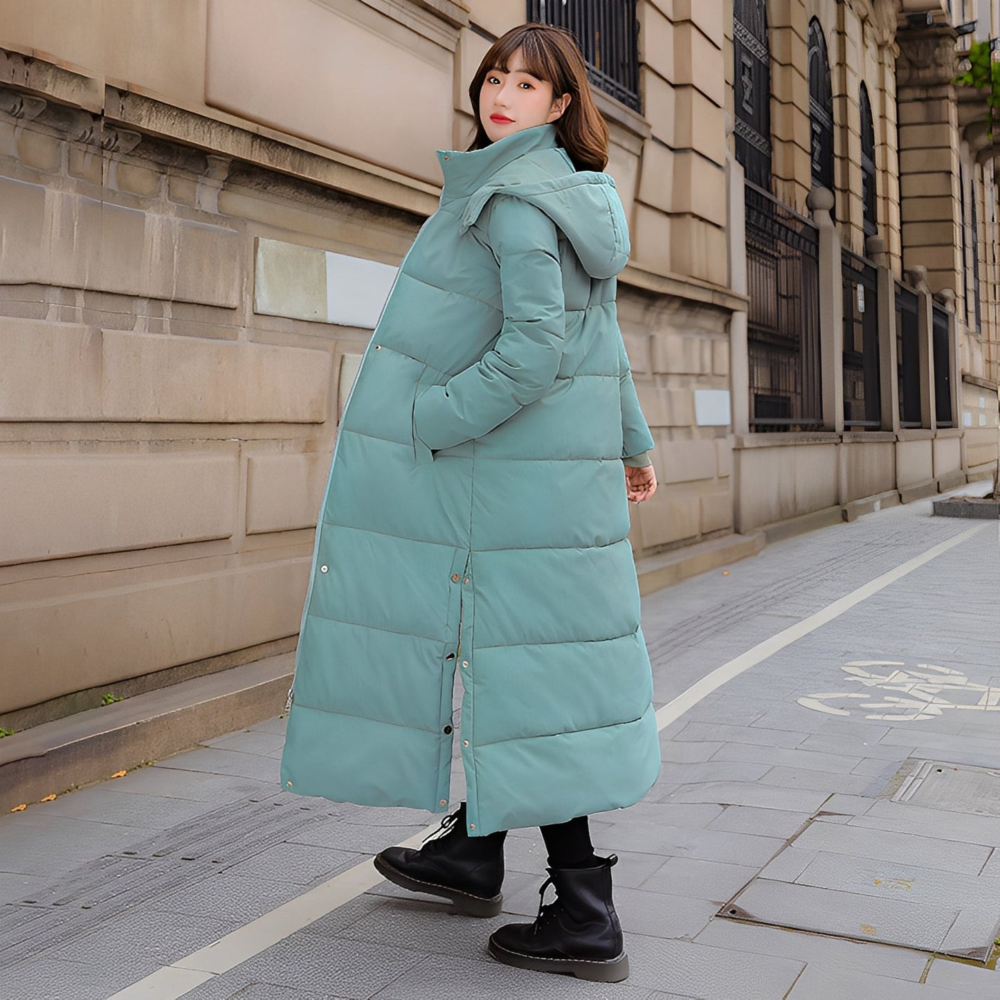 Maylis - Langer, warmer, gesteppter Damen-Wintermantel