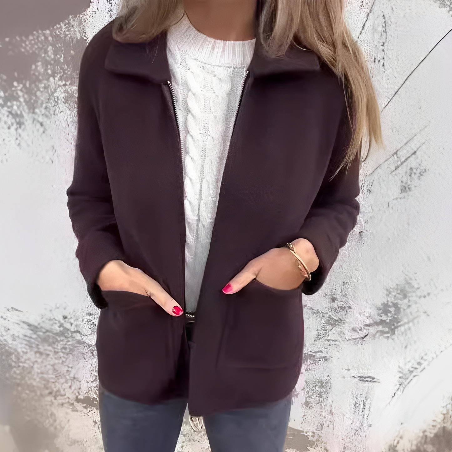 Abby - Stilvoller und wärmender Damenmantel mit Taschen