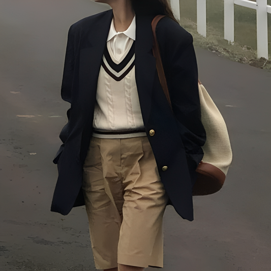 Leona - Damen Strickweste mit V-Ausschnitt im klassischen Design