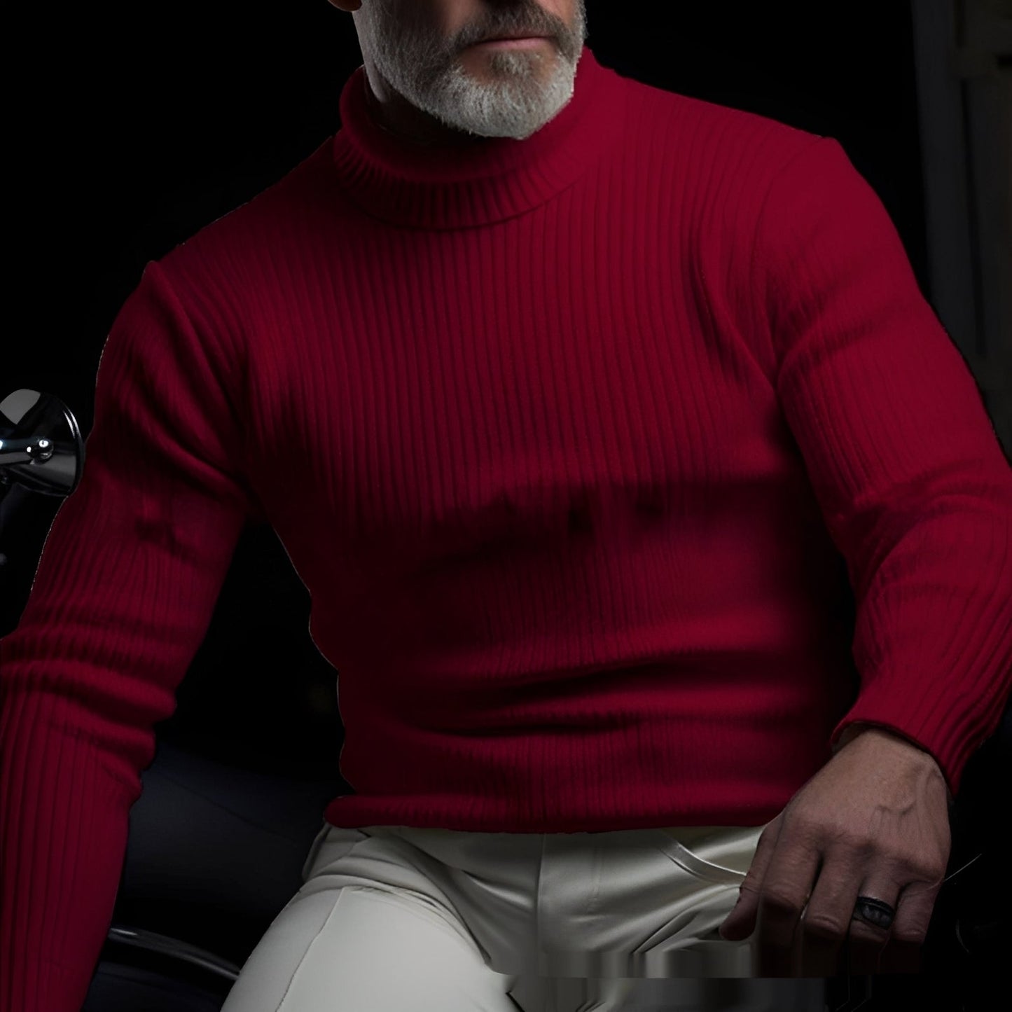 Randolf - Eleganter, schlichter Herrenrollkragenpullover