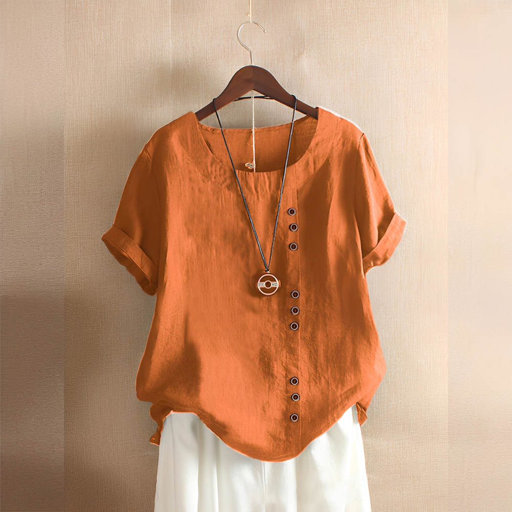 Corrine - Traditionelle, locker sitzende Damen-Leinenbluse