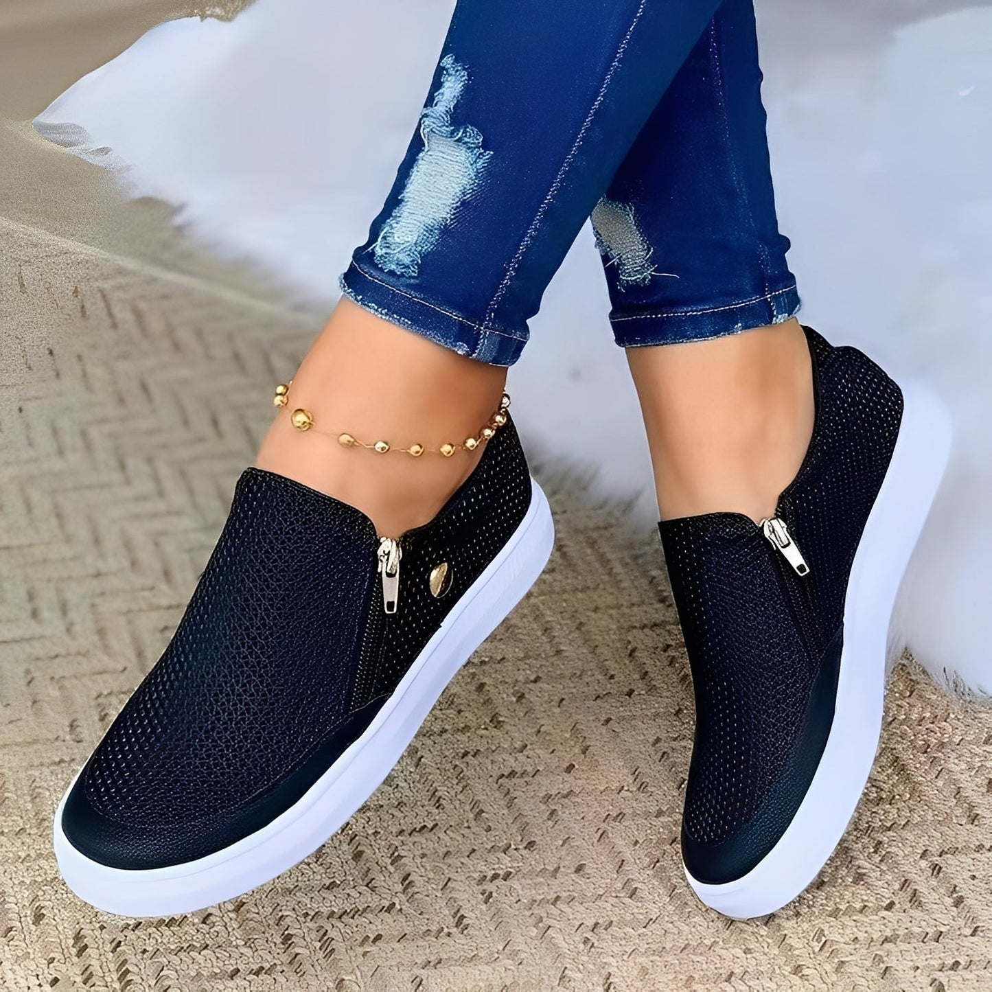 Aimee - Moderne Damenschuhe mit Reißverschluss