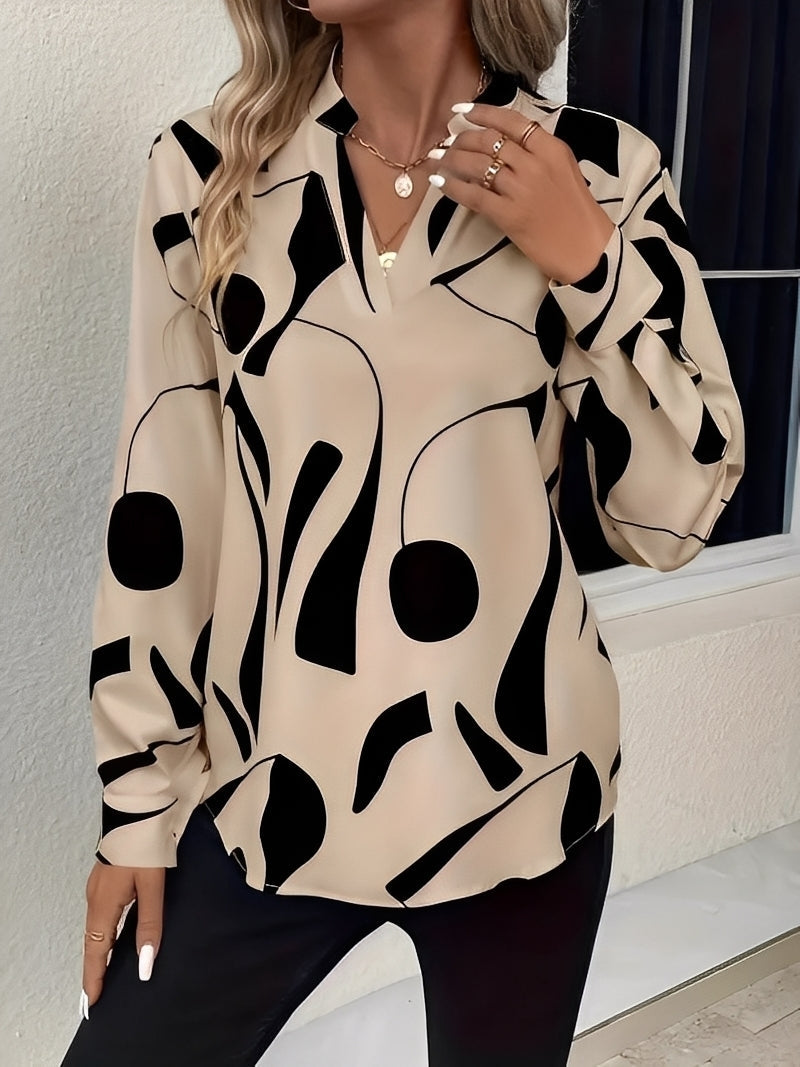 Melville - Stilvolle Damenbluse mit langen Ärmeln und Muster