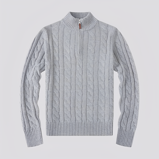 Jasper - Modischer Herrenpullover mit halbem Reißverschluss