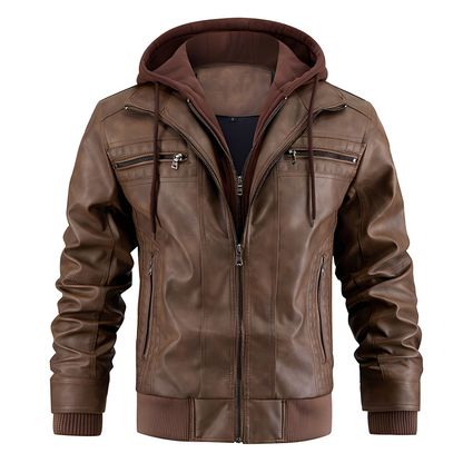 Everard - Klassische Männer-Motorradjacke mit Kapuze