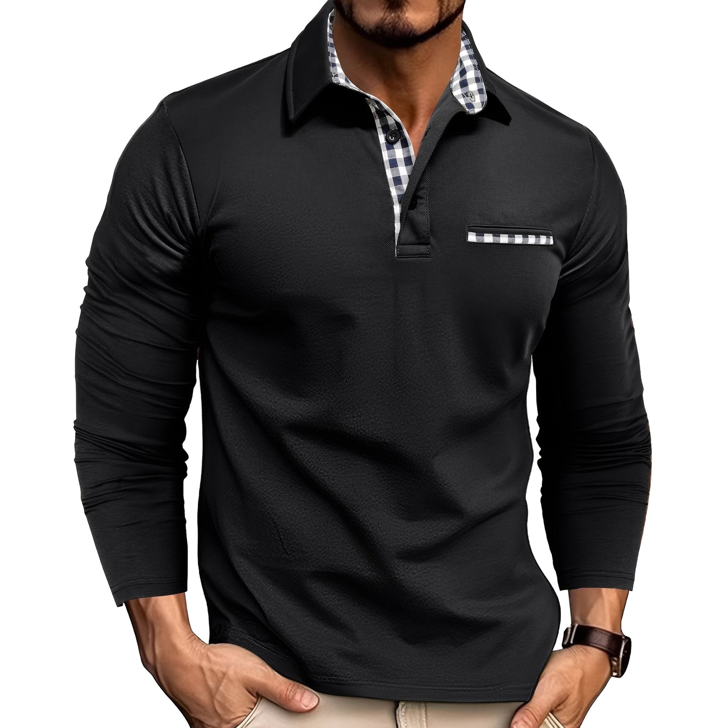 Jerome - Bequemes Langarm-Herren-Poloshirt