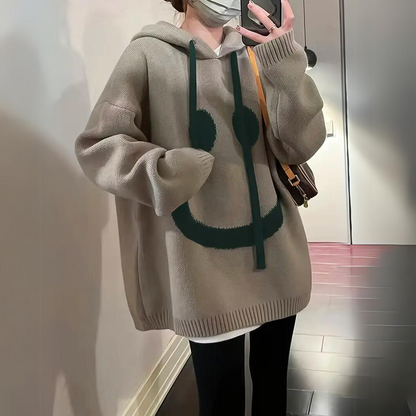 Ephah – Kuscheliger Smiley-Hoodie mit Print