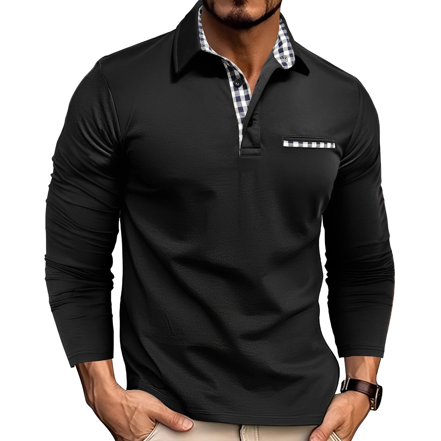 Charel - Elegantes Herren-Poloshirt mit langen Ärmeln