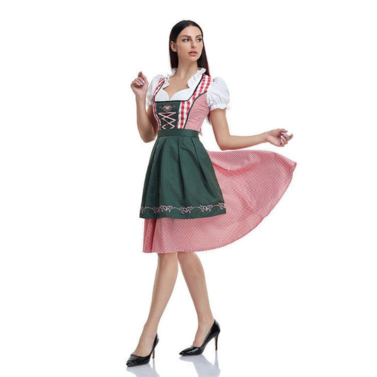 Josepha - Damen Traditionelles Midi Oktoberfest Dirndl Kleid